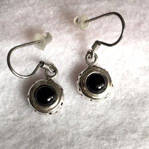 Onyx & Sterling Silver Earrings